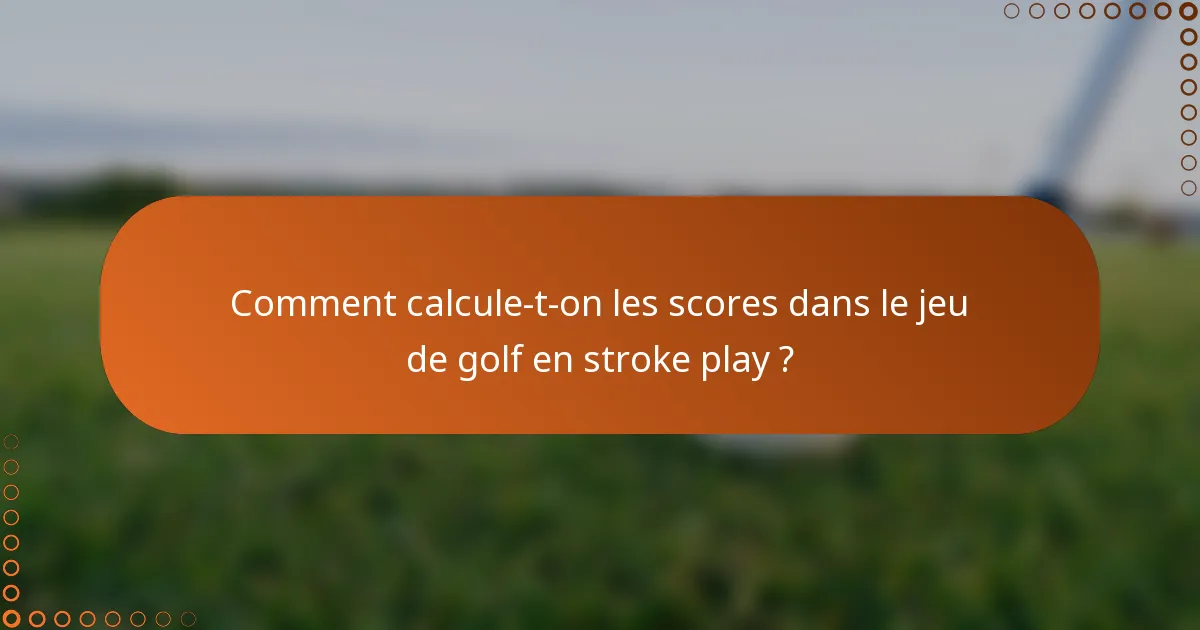 Comment calcule-t-on les scores dans le jeu de golf en stroke play ?